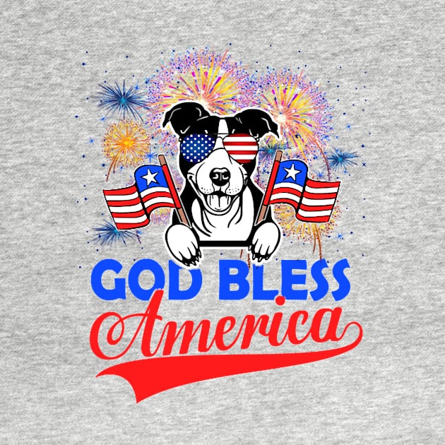 God Bless America 4th Of July Firework Dog Unisex by BelaReider